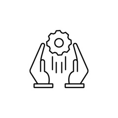 leadership, management control, gear icon. Element of technology icon for mobile concept and web apps. Thin line leadership, management control, gear icon can be used for web