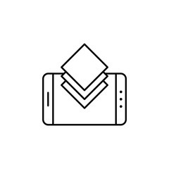mobile phone, layers icon. Element of technology icon for mobile concept and web apps. Thin line mobile phone, layers icon can be used for web and mobile