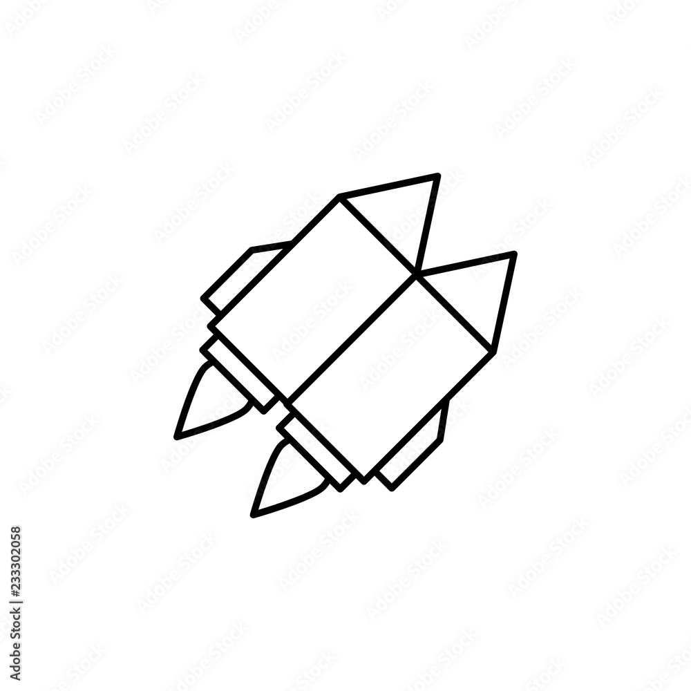 Poster technology rocket icon. element of technology icon for mobile concept and web apps. thin line techno