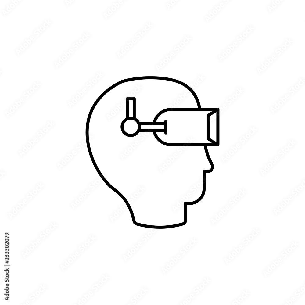 Poster technology, vr, 3d icon. element of technology icon for mobile concept and web apps. thin line techn