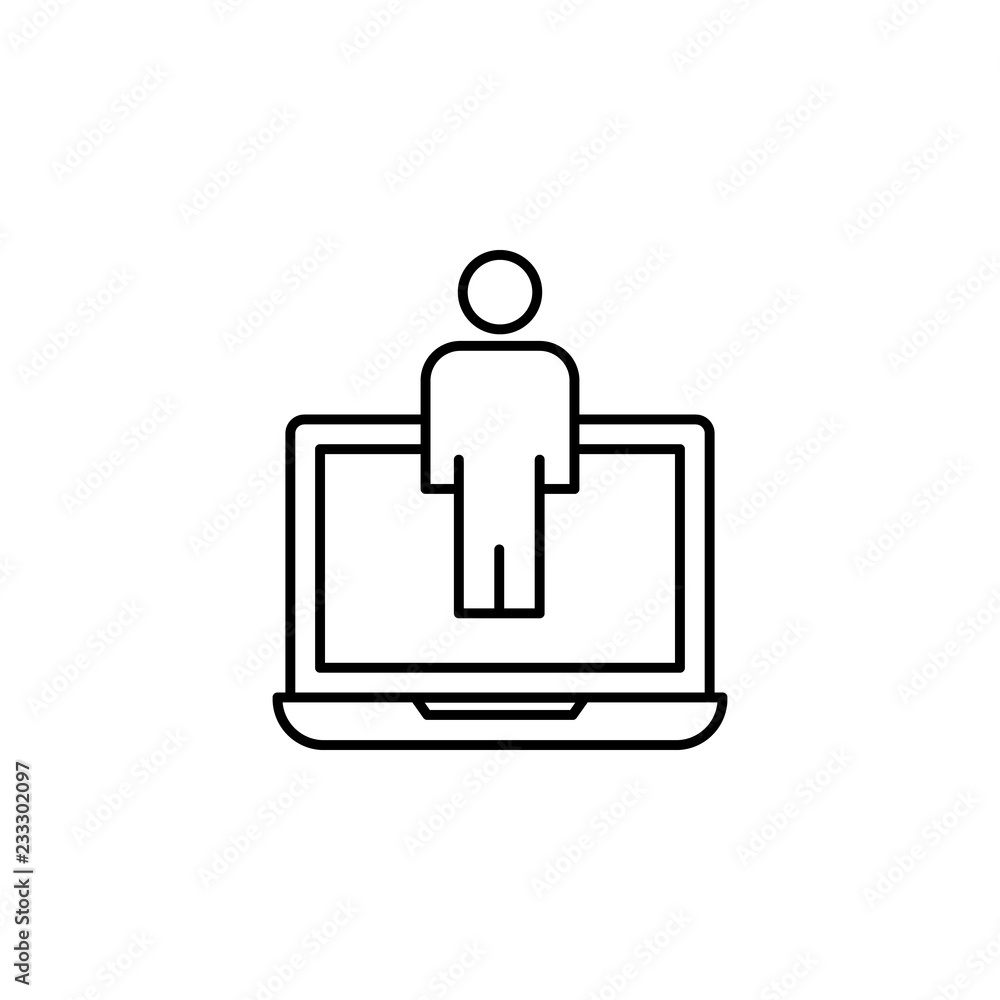 Poster user, internet user icon. element of technology icon for mobile concept and web apps. thin line user