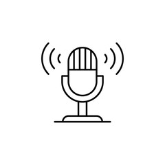 technology microphone icon. Element of technology icon for mobile concept and web apps. Thin line technology microphone icon can be used for web and mobile