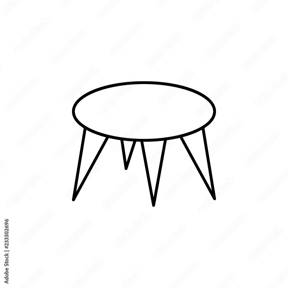 Poster round table icon. element of outline furniture icon. thin line icon for website design and developme