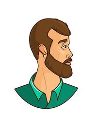 Stylish bearded man.Side view