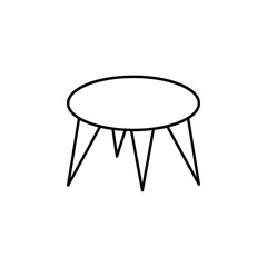 round table icon. Element of outline furniture icon. Thin line icon for website design and development, app development. Premium icon