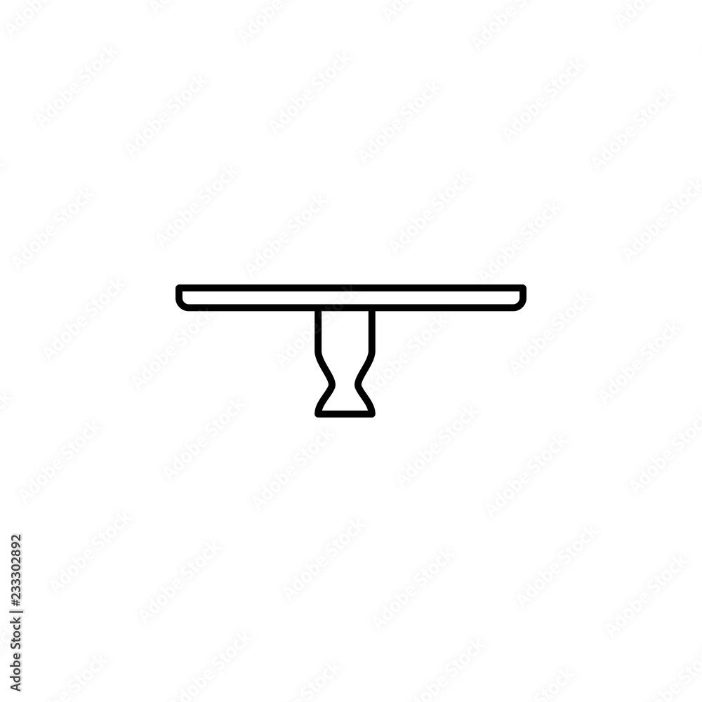 Aufkleber round table icon. element of outline furniture icon. thin line icon for website design and developme