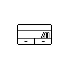 bookshelf icon. Element of outline furniture icon. Thin line icon for website design and development, app development. Premium icon