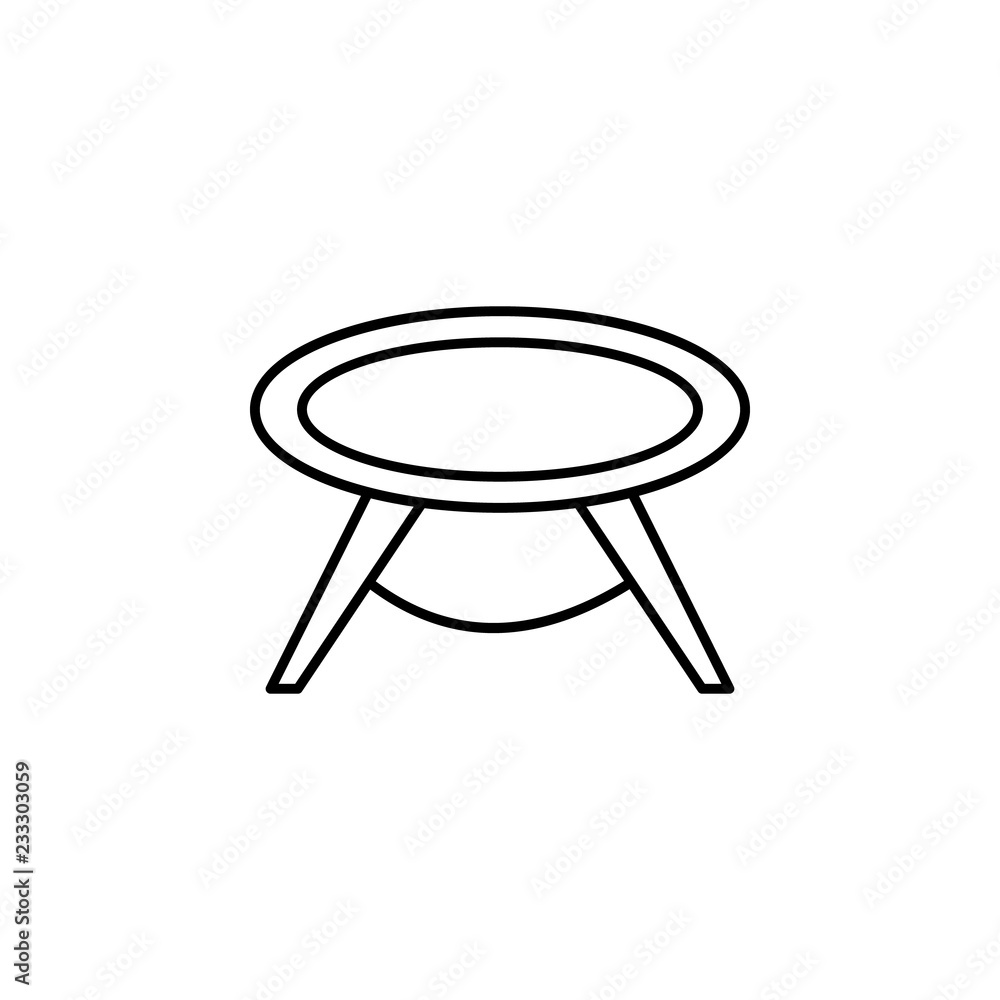 Aufkleber round table icon. element of outline furniture icon. thin line icon for website design and developme