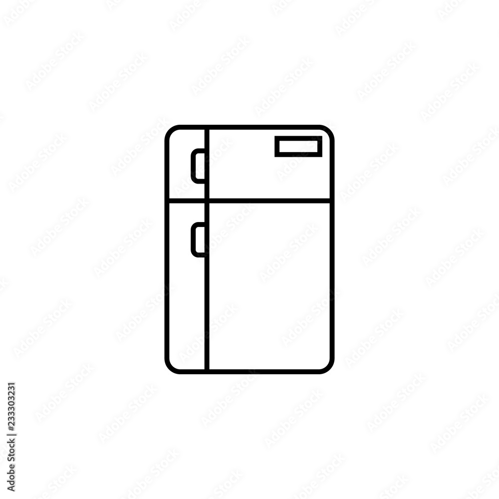 Poster refrigerator icon. element of outline furniture icon. thin line icon for website design and developm