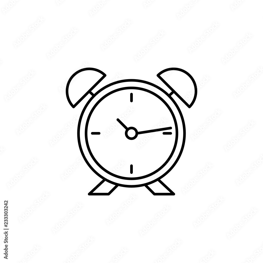 Aufkleber alarm clock icon. element of outline furniture icon. thin line icon for website design and developme
