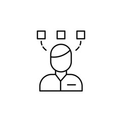 Editor, human, thinking  icon. Element of editorial design icon. Thin line icon for website design and development, app development. Premium icon