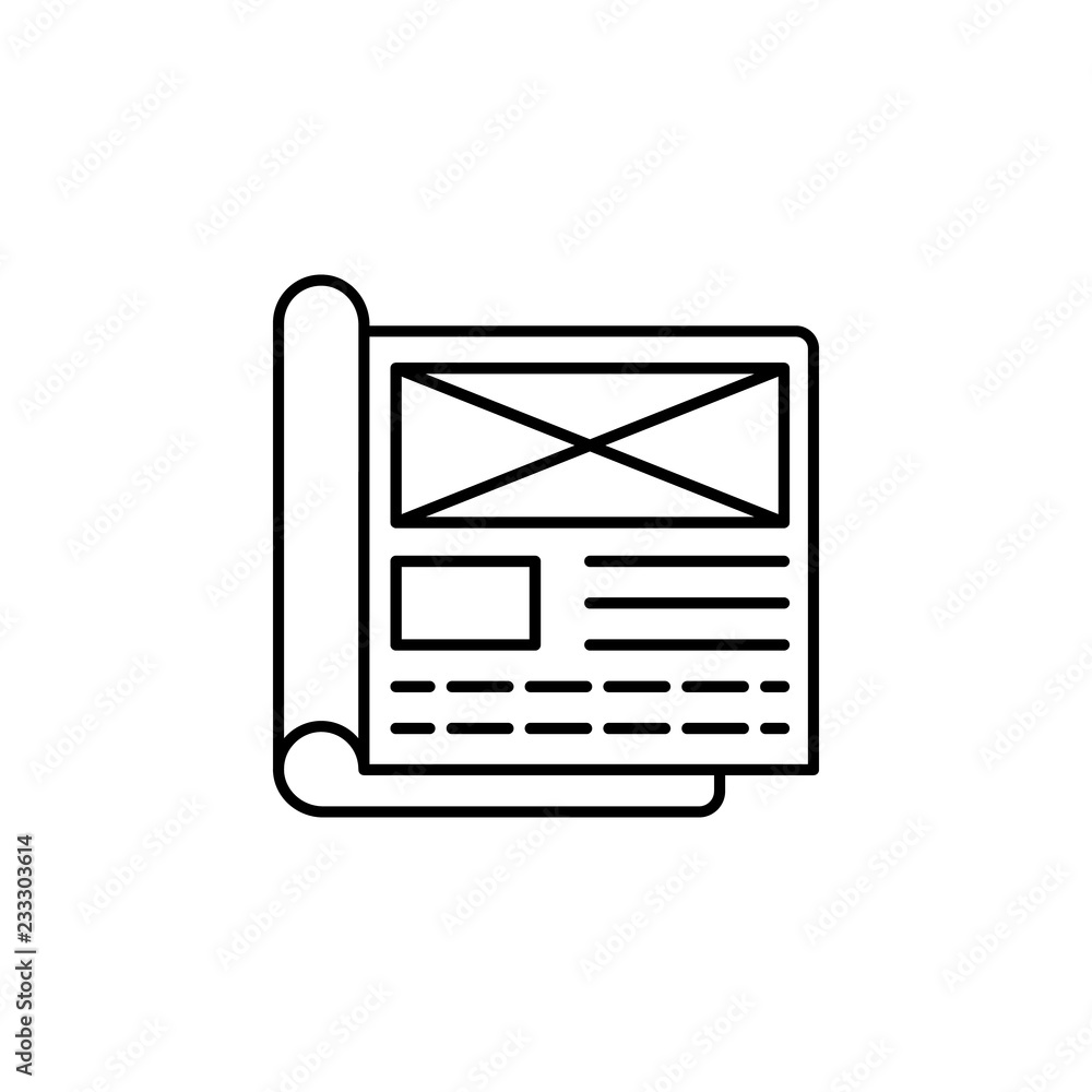 Aufkleber journal, editing, writing icon. element of editorial design icon. thin line icon for website design 