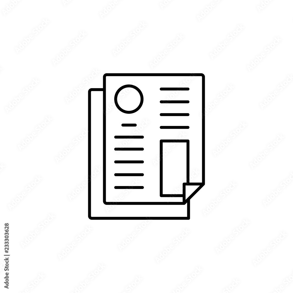 Poster layout, files, editing icon. element of editorial design icon. thin line icon for website design and