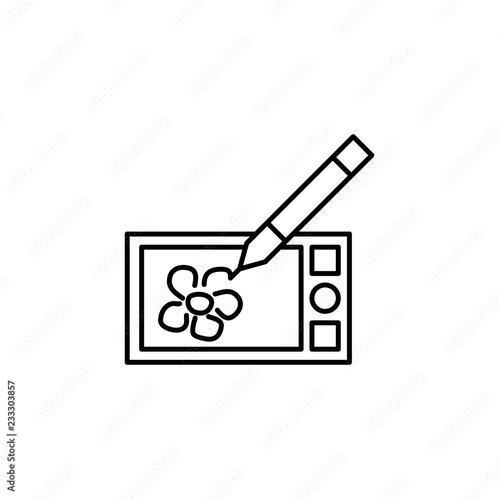 Poster drawing tablet picture icon. element of editorial design icon. thin line icon for website design and