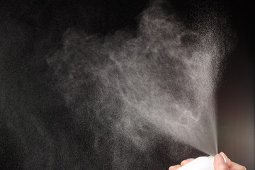 a trace sprayed with spray in a black background