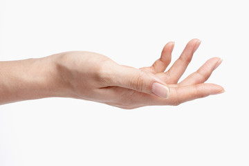 a palm-up hand. A hand that wants something.