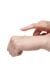 Rub the Cosmetics on the Back of Hand