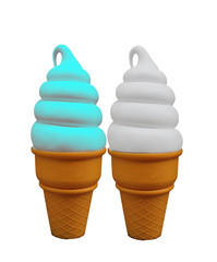 ice cream clones on white background