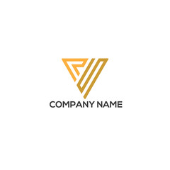 s letter triangle, rs, ps, triangular, creative, logo template - vector