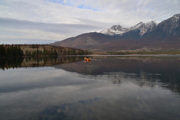 A Lone Boat in Lake Patricia