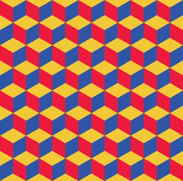 Seamless pattern of colored cubes. Endless multicolored cubic background. Cube pattern. Cube vector. Cube background. Abstract seamless background with cube decoration. 