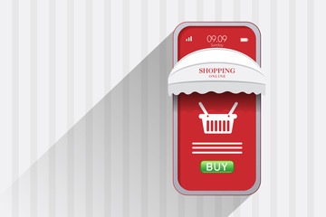 Shopping Online on Website or Mobile Application Vecto and Digital marketing online version3