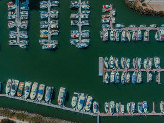 Aerial: Santa Cruz Harbor, outer