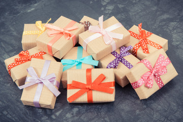 Wrapped gifts for Christmas or other different occasions