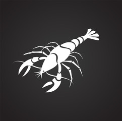 Claw fish on black background icon