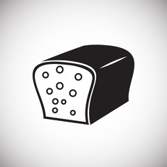 Bread on white background icon