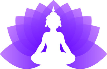 Buddha purple lotus leave