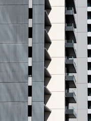 Side facade of high rise building.