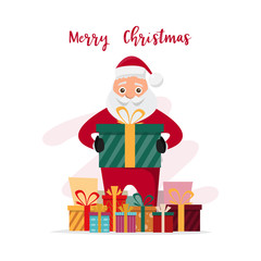 cute santa claus characters in different emotions.