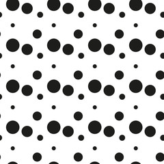 Abstract hand drawn polka dot pattern background,Big and small dots. Vector seamless pattern. Modern stylish texture.