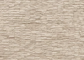 Crédence de cuisine en verre imprimé Pierres Mur de carreaux de brique de pierre de roche brune beige sépia blanc de fond de texture de fond