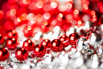 Christmas decoration with bokeh lights.