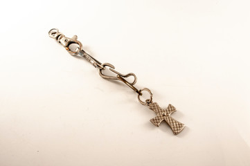 Christian necklace on white background