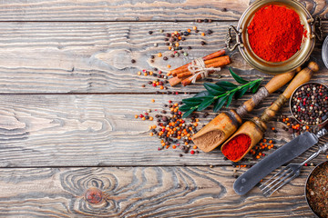 Obraz na płótnie Canvas Spices and condiments for food