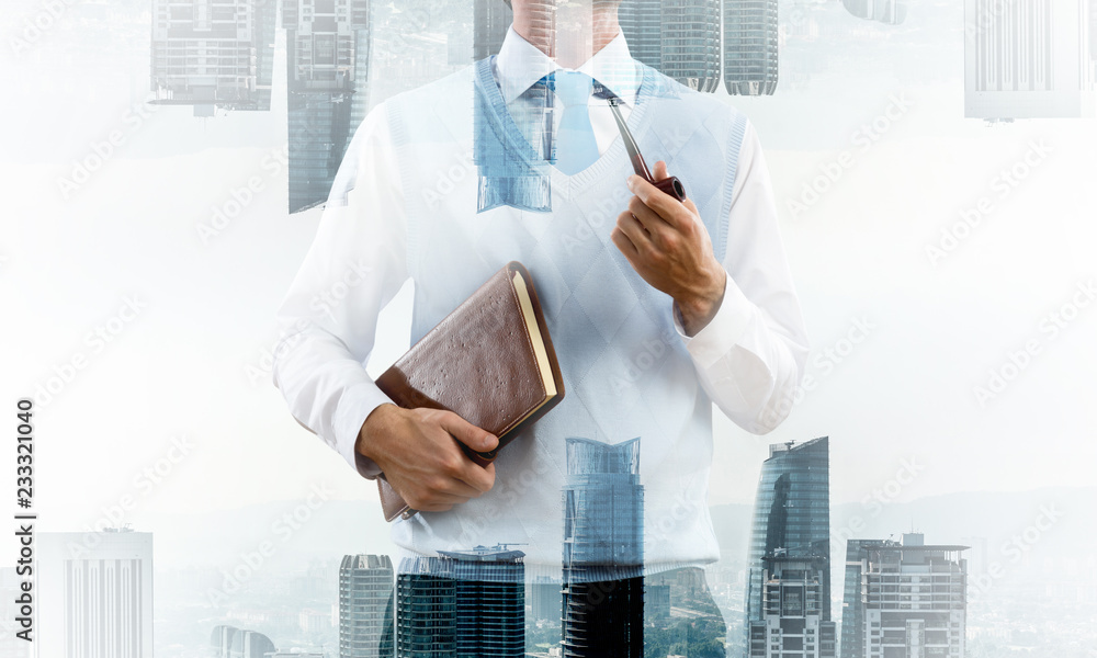 Wall mural conceptual image of successful businessman.