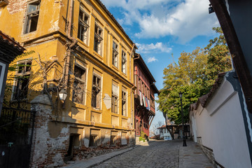 Fototapeta na wymiar old streets plovdiv