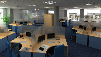 Fototapeta na wymiar office, interior visualization, 3D illustration