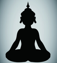 Buddha's sitting silhouette