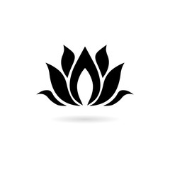 Black Lotus flower logo, Lotus flower icon 
