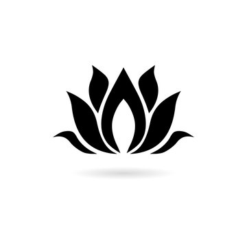 Fototapeta Black Lotus flower logo, Lotus flower icon 