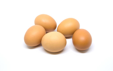 Close-up Eggs Studio shot Isolated On white background