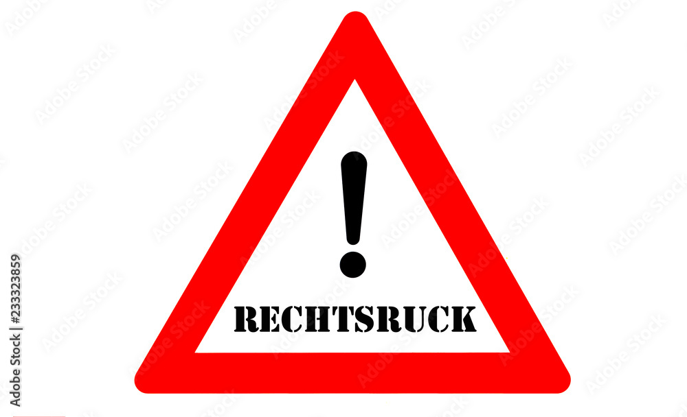 Sticker rechtsruck warnschild