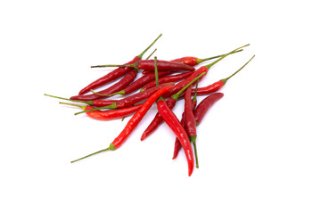Closeup Red Chilli Studio shot On White Background