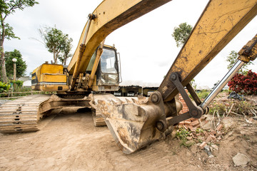 An excavator crane