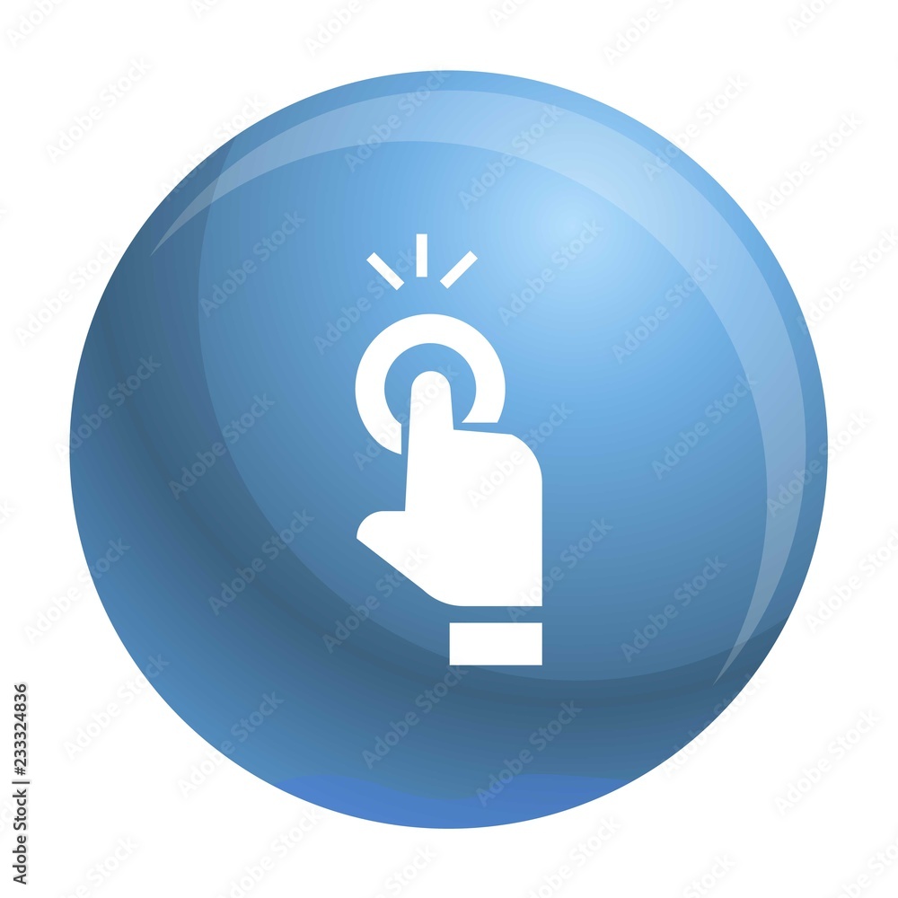 Poster finger touch cursor icon. simple illustration of finger touch cursor vector icon for web design isol