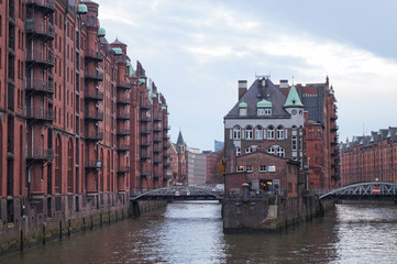 canal in Hamburg Speicherstadt